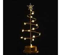 Nuziku Twinkling Tree,Metal Christmas Tree Light Lamp with LED and Crystal Pendant,Tabletop Battery-powered Spiral Light up Twig Tree for Home Wedding Christmas Table Decorations