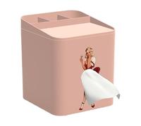 Nuziku Vintage Square Tissue Box Holder with Storage, Flying Skirt Design, ABS Plastic, Black
