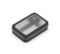 NUZKQLHZ Metal Tin Rectangle Storage Top Case Organizer Empty Tinplate Packaging Box Money Jewelry Coin Sundries Outdoor Window Window black 107 * 73 * 25 mm