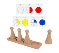 NUZKQLHZ Wooden Math Learning Toys Math Fractions People Toy for Girls Age 6 7 8 9 10