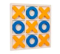 NUZKQLHZ Wooden Tic TAC Toe Game Leisure Intelligent Funny Table Game for Kids Adults Blue Orange 30x30x1.5 cm