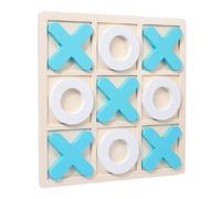 NUZKQLHZ Wooden Tic TAC Toe Game Leisure Intelligent Funny Table Game for Kids Adults White Blue