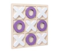 NUZKQLHZ Wooden Tic TAC Toe Game Leisure Intelligent Funny Table Game for Kids Adults White Violet White Purple 30x30x1.5 cm