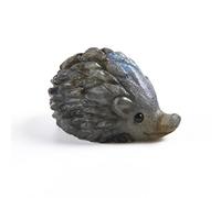 NUZUJX 1.7" Crystal Hedgehog Figurine,Hand Carved Natural Rainbow Fluorite Hedgehog Decor Stone,Gemstone Reiki Healing Animal Carvings Statue Ornament for Home,Office Decoration(Labradorite)
