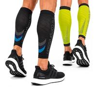 NV Compression Race and Recover Compression Calf Sleeves - Black - Compression Sports Calf Sleeves - Black - for Running, Cycling, Triathlon, Gym