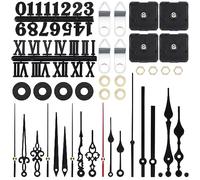 Nvanvmm 4Pcs Clock Movement,Long Shaft Clock Movement Mechanism, Silent Quartz Clock Movement,with 6 Pairs of Hands Clock Repair Parts Replacement and two sets of numbers