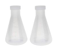 Nvanvmm Laboratory Graduated Plastic Conical Flask, Measurable, Thick Wall, Two Bottles of 250Ml