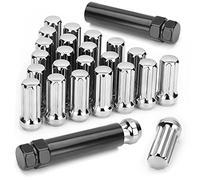 Nvanvmm M14X1.5 Wheel Nuts 24 Pieces 14 mm x 1.5 7 Spline Drive Awl Cone Wheel Nuts 2 Black with 2 Socket Keys