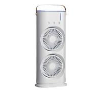NVARUPC 2025 New Air Rechargeable Misting Fan, 180° Dual Fans with 600ml Tank/3 Spray Heads/3 Speed/Led Lights, 3 In 1 Evaporative Air Cooler for Bedroom,Office,Travel