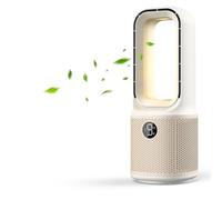 NVARUPC Desk Fans Small Quiet, 13 Inch Bladeless Table Fan, 9 Speeds for Powerful Airflow, 70° Oscillating Fan with Night Light and Timer, Desktop Cooling Fan for Bedroom, Office, Nightstand