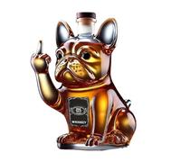 NVARUPC Funny French Bulldog Whiskey Bottle,Middle Finger Statue Whiskey Decanter,Unique Wine Decanter Decanter Sets for Men,Empty Wine Bottle Home Bar Decoration,Type D