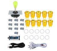 NVBCUY CY - 822B Single DIY Joystick Kit, USB Fighting Game Accessory, High - Sensitivity 3D Card - Type Rocker with Short Throw for Home Setup in Style (Yellow)