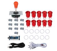 NVBCUY CY - 822B Single DIY Joystick Kit, USB Fighting Game Accessory, High - Sensitivity 3D Card - Type Rocker with Short Throw for Home Setup in Style (Red)