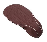 NVBCUY Leather Motorcycle Seat Cover, Replacement for 125 150 Sprint Fast Ts Super Vbb Vba Vnb GTR Gl Gt, Antislip Saddle Cover with Stitching Design for Comfortable Riding (Brown and white)