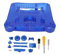 NVBCUY Retro Video Game Console Replacement Shell, N64 Translucent Blue Protective Case, Premium ABS Material with Accessories for N64 Retro Video Game Console, Includes Screwdriver and L