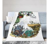 NVBCXVN Flannel Spirited Anime Away Toto'ro Blankets Lightweight Soft Warm Blanket Plush Air Conditioned Throw Blankets for Teen Couch Bed Sofa Living Room Chair 80""x60""
