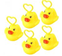 NVBFOL 5Pcs Bat/h Duc/k Toys,Mini Yellow Rub/ber Duc/ks,Fun Bathtime Floating and Squeaking Ducks,Great for Paddling Pool Games and Bathtub Play,Summer Fun Paddling Pool Games,Perfect for Bath Play