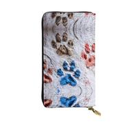 NVBYREFDS Animal Paw Prints Double-Sided Full-Print Premium Wallet - Spacious Bifold Wallet for Women and Girls with Multiple Card Slots, Zippered Coin Pocket, Id, and Checkbook Compartments