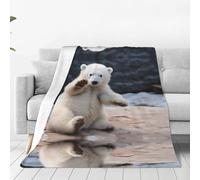 NVBYREFDS Baby Polar Bear Ultra-Soft Microfleece Blanket - Lightweight And Durable, Fully Printed, Conveniently Stored, Perfect For Beds, Sofas, Camping, And More