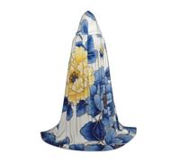 NVBYREFDS Beautiful Flowers Youth Hooded Cape - Fashionable All-Over Printed Cape With A Large Hood And Tie Design, Perfect For Halloween, Cosplay And Themed Parties