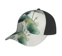 NVBYREFDS Beautiful Lotus Leaves Stylish Baseball Cap with Full-Brim Print â€“ Lightweight, Breathable, Unisex Design for Outdoor, Sports & Daily Wear Black