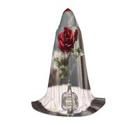 NVBYREFDS Beautiful Roses Youth Hooded Cape - Fashionable All-Over Printed Cape With A Large Hood And Tie Design, Perfect For Halloween, Cosplay And Themed Parties