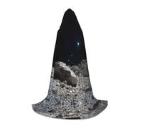 NVBYREFDS Giant Rocks On The Planet Youth Hooded Cape - Fashionable All-Over Printed Cape With A Large Hood And Tie Design, Perfect For Halloween, Cosplay And Themed Parties
