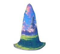 NVBYREFDS Golf Course Youth Hooded Cape - Fashionable All-Over Printed Cape With A Large Hood And Tie Design, Perfect For Halloween, Cosplay And Themed Parties