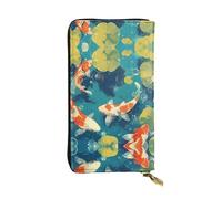 NVBYREFDS Koi Fish Double-Sided Full-Print Premium Wallet - Spacious Bifold Wallet for Women and Girls with Multiple Card Slots, Zippered Coin Pocket, Id, and Checkbook Compartments