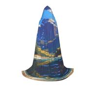 NVBYREFDS Landscape Images Youth Hooded Cape - Fashionable All-Over Printed Cape With A Large Hood And Tie Design, Perfect For Halloween, Cosplay And Themed Parties