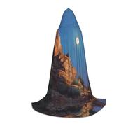 NVBYREFDS Sunrise Youth Hooded Cape - Fashionable All-Over Printed Cape With A Large Hood And Tie Design, Perfect For Halloween, Cosplay And Themed Parties