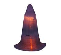NVBYREFDS Sunrise Youth Hooded Cape - Fashionable All-Over Printed Cape With A Large Hood And Tie Design, Perfect For Halloween, Cosplay And Themed Parties