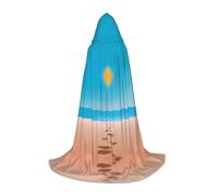NVBYREFDS Sunrise Youth Hooded Cape - Fashionable All-Over Printed Cape With A Large Hood And Tie Design, Perfect For Halloween, Cosplay And Themed Parties