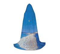 NVBYREFDS Sunrise Youth Hooded Cape - Fashionable All-Over Printed Cape With A Large Hood And Tie Design, Perfect For Halloween, Cosplay And Themed Parties