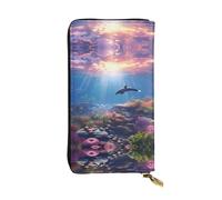 NVBYREFDS The Underwater World Double-Sided Full-Print Premium Wallet - Spacious Bifold Wallet for Women and Girls with Multiple Card Slots, Zippered Coin Pocket, Id, and Checkbook Compartments