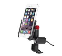 NVCPHGEDEK Bike phone holder Universal 12-24V Aluminum Handlebar Bike Mobile Holder With USB Charger Moto Rearview Mirror Cell Phone Stand Holder(Rearview Charging)