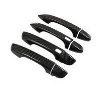 NVDERTA Compatible with MK2 2017-2021 Carbon Fiber Chrome Car Side Door Handle Cover Trim Sticker Styling Accessories(Carbon 2 Buttons)