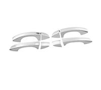 NVDERTA Compatible with MK2 2017-2021 Carbon Fiber Chrome Car Side Door Handle Cover Trim Sticker Styling Accessories(Silver 2 Buttons)