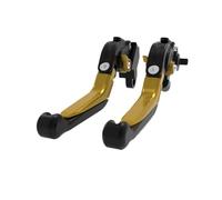NVDERTA Compatible with Motorcycle CNC Clutch Levers Compatible with Tiger 850 Tiger 900/GT/GTlow/GTPro/Rally/RallyPro Adjustable Foldable Extendable(Black Gold)