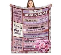 NVDOXSA Christmas Bonus Mom Blanket Gift, Stepmom Blanket from Stepdaughter Stepson, Step Mom Throw Blanket 50"x60" Gifts for Bonus Mom Birthday Christmas Thanksgiving Day