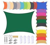 nvdsivee Sun Shade Sail Rectangle Square Patio Garden Canopy Outdoor Waterproof Sunscreen Awnings for Patios Shade Sails with Grommets and Accessories 90% UV Protection Dark Green 2x2.5m