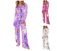Nvduoll Pajamas 2 Piece Pjs Set Concert Lounge Sets for Music Lovers Fans, #01-purple, XS