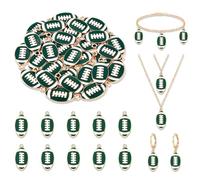 NVENF 30PCS Football Charms for Jewelry Making, Enamel Football Charms for Bracelet Necklace Earrings Making, Red Black White Blue Purple Orange Game Day Football Charm Bulk, L, Acrylic, No Gemstone