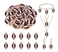 NVENF 30PCS Football Charms for Jewelry Making, Enamel Football Charms for Bracelet Necklace Earrings Making, Red Black White Blue Purple Orange Game Day Football Charm Bulk, L, Acrylic, No Gemstone
