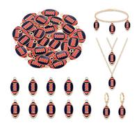 NVENF 30PCS Football Charms for Jewelry Making, Enamel Football Charms for Bracelet Necklace Earrings Making, Red Black White Blue Purple Orange Game Day Football Charm Bulk, L, Acrylic, No Gemstone