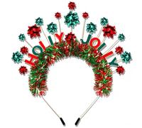 NVENF Christmas Headband for Women Xmas Bow Headbands Red Green Holiday Ornament Headbands Christmas Accessories Outfits Costume Ugly Sweater Party Decors Holiday Gifts (Pattern I)
