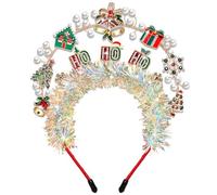 NVENF Christmas Headbands for Women Girls Xmas Tree Jingle Bell HOHOHO Halo Headband Crown Christmas Accessories Decors Costume Outfits Party Favors Gifts (Pattern G)