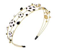 NVENF Football Headbands for Women Jeweled Black White Soccer Headbands Game Day Football Mom Accessories Outfits Gifts Party Favors (Pattern C)