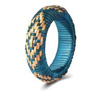 NVENF Rattan Bangle Bracelets for Women Chunky Woven Rattan Raffia Bracelet Bangles Bohemia Statement Bracelets Summer Beach Jewelry Accessories Gifts, L, Rattan, no gemstone
