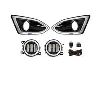 NVETJMUA Car Front Fog Light For Edge 2015 2016-2018 DRL Daytime Running Lights Angel Eyes Halogen Auto Headlight 12V LED Fog Lamps Fog Lights Assembly(White Blue Ring)